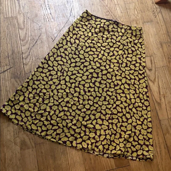 Kate Spade Yellow and Brown Floral A-Line Skirt - Picture 4 of 8